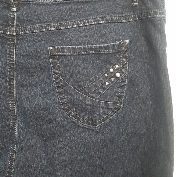 Nine West Jeans Capris High Rise Dark Blue Size 16 - Picture 6 of 8